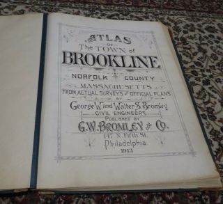 Atlas of the Town of Brookline Massachusetts - 1913 - G.  W.  Bromley - Color Plates 3