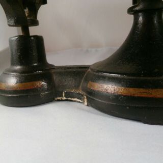 Antique Vintage Cast Iron Brass Porcelain Marble Platform Balance Scale grams 3