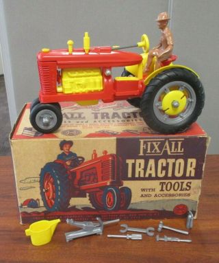 Vintage Marx Fix - All Tractor With Tools & Accessories W/original Box