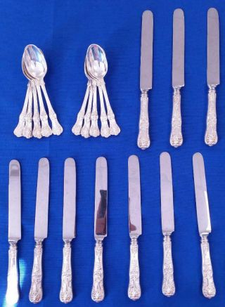 Tiffany & Co.  Sterling Silver English King Tea Spoons And Knives 20 Pc.  Monogram
