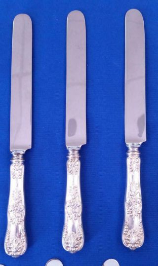 Tiffany & Co.  Sterling Silver English King Tea Spoons and Knives 20 pc.  Monogram 4