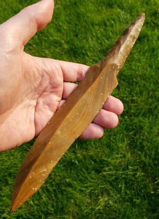Huge 10 Inch Mayan Dagger/spear Found In Belize,  Precolumbian