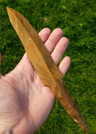 Huge 10 inch MAYAN Dagger/Spear found in Belize,  Precolumbian 3
