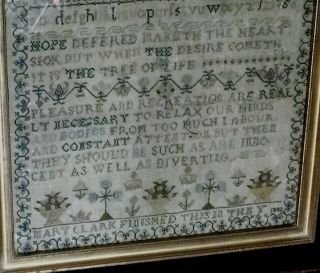 ANTIQUE GEORGIAN SAMPLER - MARY CLARK 1802 2