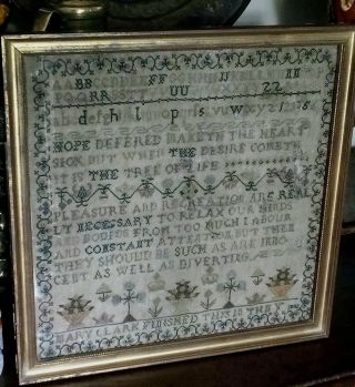 ANTIQUE GEORGIAN SAMPLER - MARY CLARK 1802 3