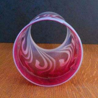 Arts and Crafts Art Nouveau Cranberry and Vaseline Glass Lamp Light Shade 6