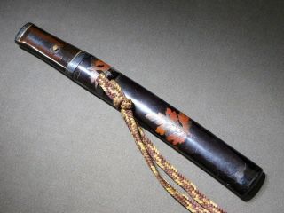 Makie Lacquered Tanto Sword Koshirae W Fuchi/kashira 19thc Japanese Edo Antique