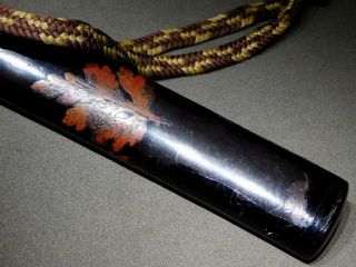 Makie Lacquered TANTO Sword KOSHIRAE w Fuchi/Kashira 19thC Japanese Edo Antique 6