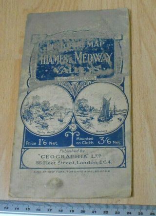 Pictorial Map Of The Thames & Medway Valleys By Alexander Gross.  F.  R.  G.  S