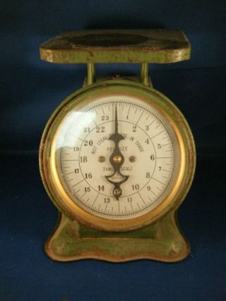 Vintage Pelouze Family Scale 24 Pound Green Classic From 1930 - 40 Era