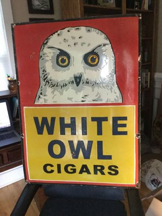 Large White Owl Cigar Sign