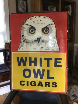 Large White Owl Cigar Sign 2