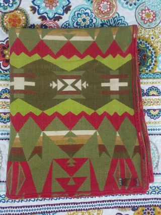 Pendleton Beaver State Blanket Vintage Indian Trade Wool 1910 - 30 Antique 74 X 61