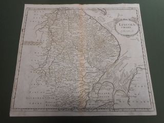 100 Large Lincolnshire Map By Robert Morden C1695 Low Post