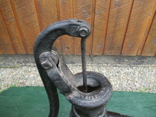 RARE VINTAGE Cast Iron Hand WATER PUMP Signed McDOUGALL with MAPLE LEAF on SIDE 2