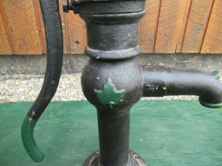 RARE VINTAGE Cast Iron Hand WATER PUMP Signed McDOUGALL with MAPLE LEAF on SIDE 3