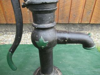 RARE VINTAGE Cast Iron Hand WATER PUMP Signed McDOUGALL with MAPLE LEAF on SIDE 4