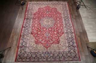 VINTAGE 9x13 RED TRADITIONAL FLORAL NAJAFABAD AREA RUG ORIENTAL HAND - KNOTTED 2
