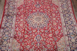VINTAGE 9x13 RED TRADITIONAL FLORAL NAJAFABAD AREA RUG ORIENTAL HAND - KNOTTED 3