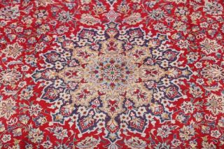 VINTAGE 9x13 RED TRADITIONAL FLORAL NAJAFABAD AREA RUG ORIENTAL HAND - KNOTTED 4