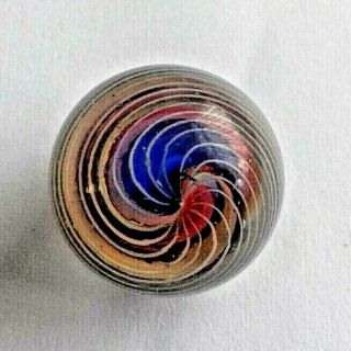 MARBLES MARBLE ANTIQUE GERMAN 2 RIBBON TORNADO TWIST CAGED APPROX 18mm 1850 - 1870 2