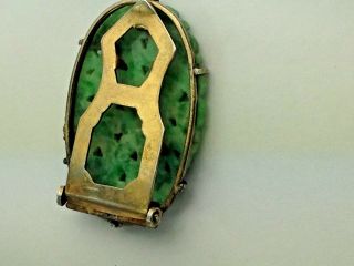 Antique Fine Carved Chinese Floral Jade Pendant/Brooch 5