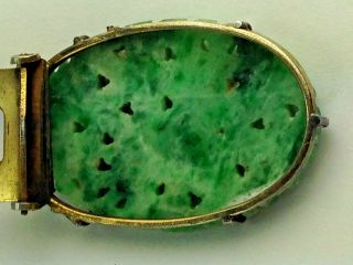 Antique Fine Carved Chinese Floral Jade Pendant/Brooch 7