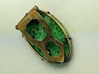 Antique Fine Carved Chinese Floral Jade Pendant/Brooch 8