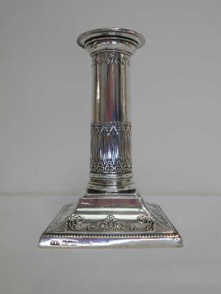 silver art nouveau candlesticks 1903 by Thomas A Scott antique 8x13cm 2