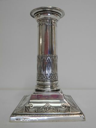 silver art nouveau candlesticks 1903 by Thomas A Scott antique 8x13cm 3