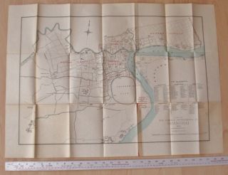 1904 CHINA SHANGHAI CITY GUIDE,  LARGE MAP OF FOREIGN SETTLEMENTS SCARCE 12