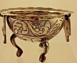 Antique Spanish Colonial Silver 900 Bowl Brazier - Hand Hammered Heavy