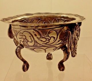 Antique Spanish Colonial Silver 900 Bowl Brazier - Hand Hammered Heavy 5