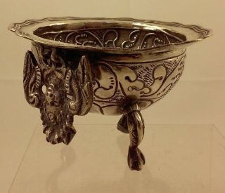 Antique Spanish Colonial Silver 900 Bowl Brazier - Hand Hammered Heavy 7
