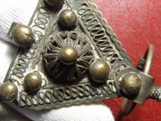 Antique ottoman Turkish Islamic silver fibula to identify 4