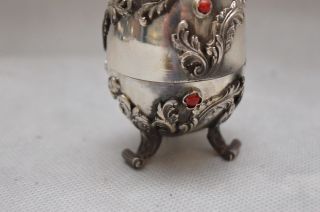 SILVER openwork EGG - OPENED - CHILD KINDER SECESSION - VERY OLD 6