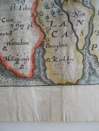 Map,  Ch.  Saxton & Will.  Kip,  Cumbria Cumberlandia,  Antique,  1610 - 1637 5