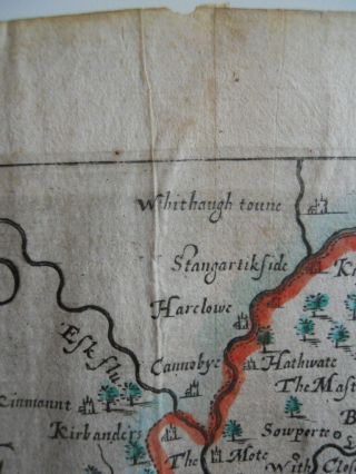 Map,  Ch.  Saxton & Will.  Kip,  Cumbria Cumberlandia,  Antique,  1610 - 1637 6