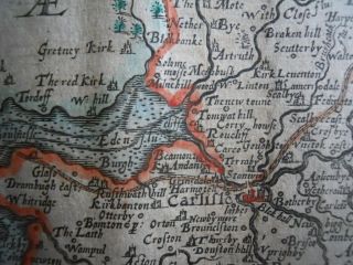 Map,  Ch.  Saxton & Will.  Kip,  Cumbria Cumberlandia,  Antique,  1610 - 1637 7