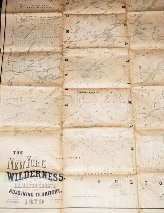 1879 VERY LARGE,  RARE MAP OF THE ADIRONDACKS 2