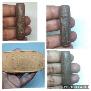 Sassanian Agate Cylinder Seal Intaglio Writing