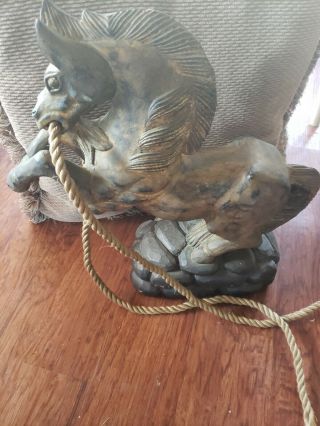 Rare Old Hand - Carved Wooden Rearing Horse Statue