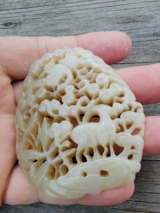 From Old Estate Antique Chinese Ming or Yuan Carved Jade Pedents Asian China 6