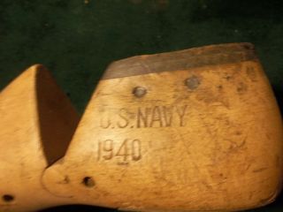 Vintage Pair1940 US NAVY Size 10 - 1/2 D VULCANIndustrial Shoe Factory Lasts D - 86 5