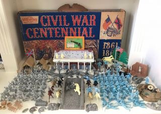 Marx Battle Of The Blue & Gray - Centennial Play Set - 5929 - 98 Complete - Rare