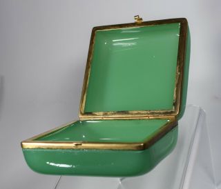 Green Opaline French Box,  Circa 1900 2