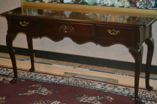 Thomasville Queen Anne Style Solid Cherry Console - Hall Table - Sofa Table