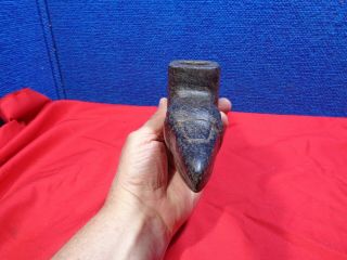 LARGE NATIVE AMERICAN CARVED STONE PIPE 3