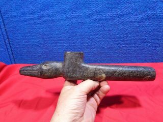 LARGE NATIVE AMERICAN CARVED STONE PIPE 5