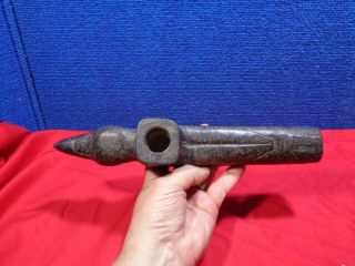 LARGE NATIVE AMERICAN CARVED STONE PIPE 7